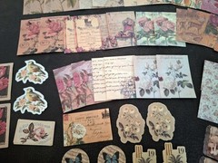 100 Pc Scrapbooking Supplies JJ Craft Kit Florabunda Theme Ephemera New Product