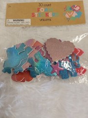 Valentine’s Day 30 Count Foam Stickers Unicorns & 20 Pc Self-Stick Heart Gems