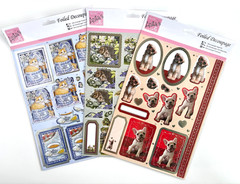 Anita’s Foiled Decoupage Pet Love Dogs Cats Bunny Craft Topper Bundle – 3pcs