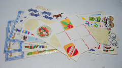 Vintage 90s Sticker Partials & Cut‑Up Singles – Mixed Brands/Years – As‑Is Lot