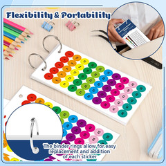 1000 Pcs Consecutive Number Stickers 1-50 20 Sheets 0.4 Inch Colorful Small roun