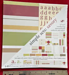 SEI Simple Sets «Savory» 37 Sheets Coordinating Cardstock & Stickers; New