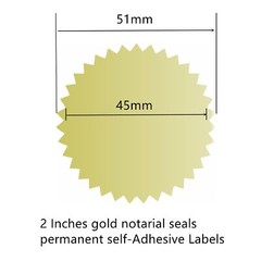 300pcs 2 inch Bright Gold Metallic Certificate Sealing Labels with Serrated Edge