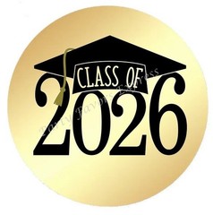 CLASS OF 2024 GRADUATION GOLD FOIL ENVELOPE SEALS LABELS STICKERS PARTY FAVORS