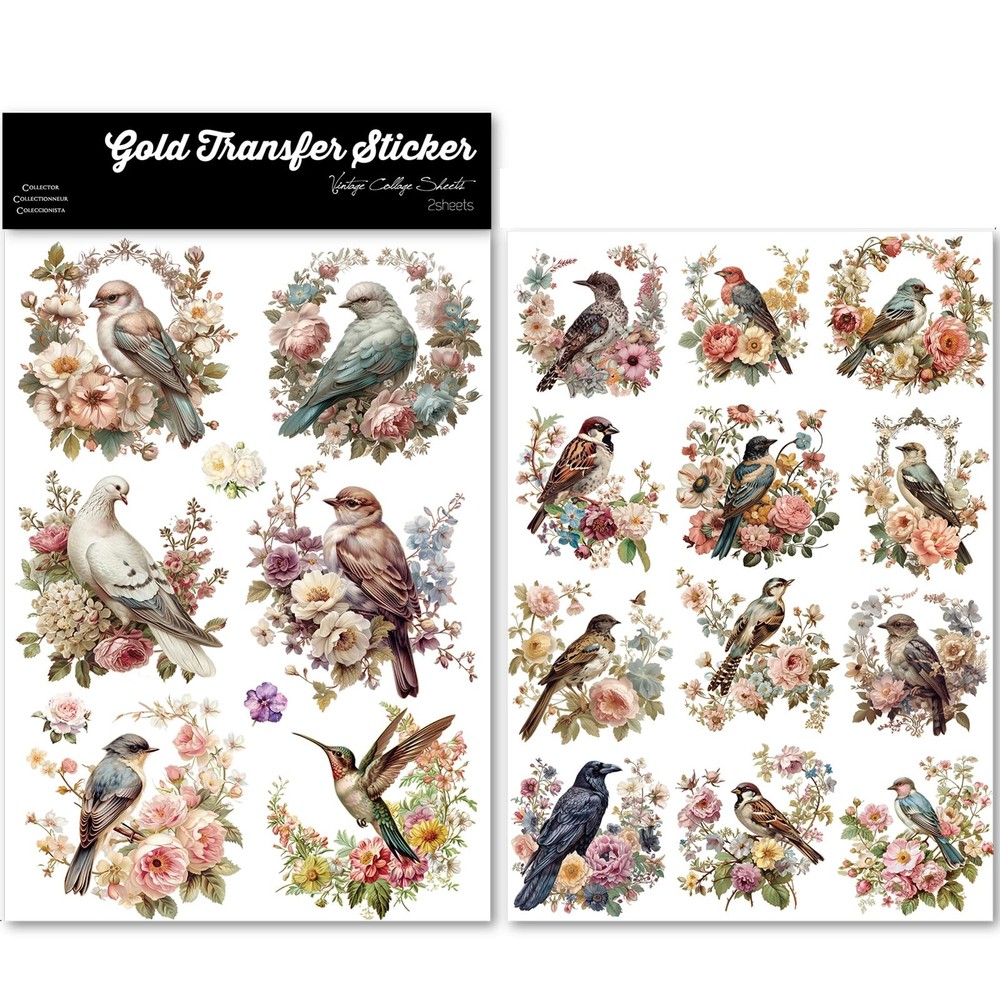 Vintage Rub On Transfers for Crafts DIY 5.82 inch * 8.26 inches, Colorful