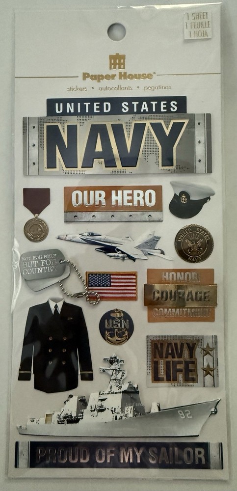 Paper House 2D/3-D~U S NAVY~sticker set~BNIP~Nice! FAST SHIP!!