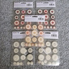 Sticko Button Ups Adhesive Buttons 5 Packs Orange Red Cream White