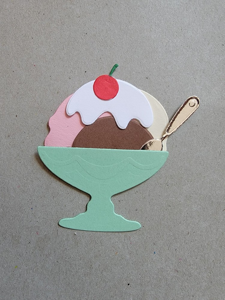 Ice Cream Sundaes Cardstock die cuts scrapbook cards