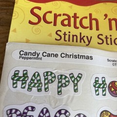 Vintage TREND 105 Stinky Stickers Scratch ‘n Sniff Candy Cane Christmas T-83005