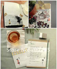 #37 cute paper doll pencil cartoon pvc stickers notebook diary decoration