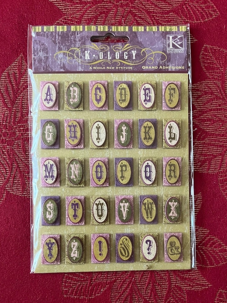 K & COMPANY LETTERS ALPHABET 3D STICKERS – RARE & RETIRED – FREE SHIPPING