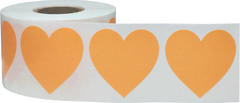 Heart Stickers | 1.5″ Inch Wide – 500 Pack | Pick One Color