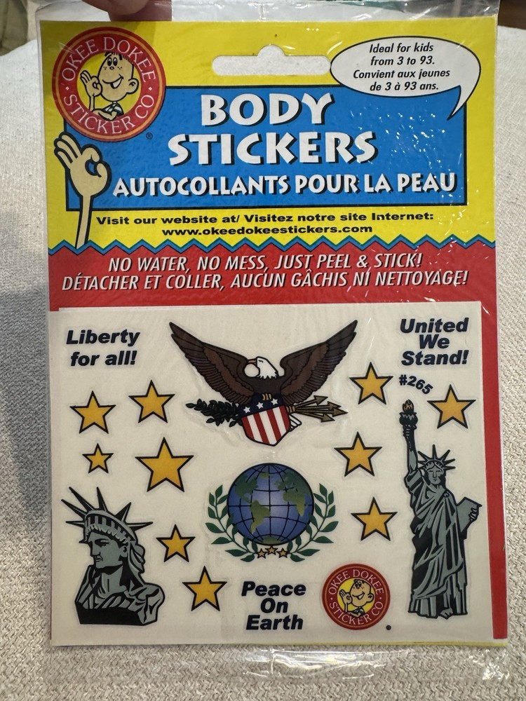 Americana United States Of America Body Stickers NWT