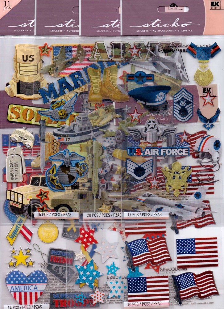 Sticko MILITARY/PATRIOTIC themed~Several varieties to choose from! U PICK! NICE!