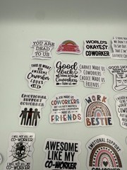 50pc Coworker Stickers Funny Emotional Support Work Bestie Appreciation Decals