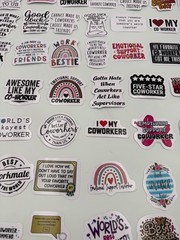 50pc Coworker Stickers Funny Emotional Support Work Bestie Appreciation Decals