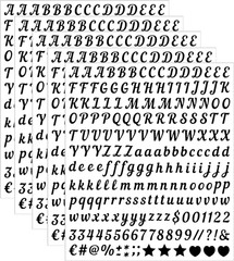 0.5 inch Small Letter Sticker, Black Vinyl Self Adhesive Alphabet Number Sticker