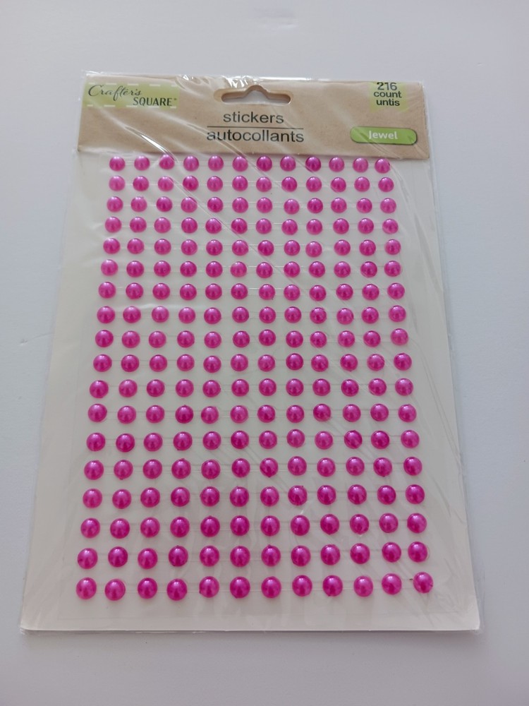 Crafter’s Square – Jewel Stickers – Pink – 216 count – Retired