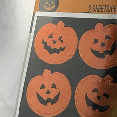 Vintage Sealed NEW Hallmark 1995 FOIL Halloween pumpkin sticker 2 Sheets