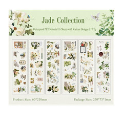 Floral Waterproof PET Sticker 6 Sheets Set Scrapbooking & Journaling Stickers