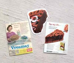 Vintage Dessert Chocolate Cake Food Stickers Meal Lot of 3 Pcs Pc