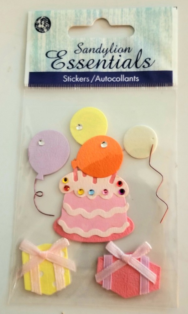 Scrapbooking Craft Stickers Sandylion Birthday Cake Balloons Presents New Sealed