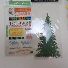 Scrapbook lot Of Sickers Letters Various Brands Trees Snowflake Flowers Crafts