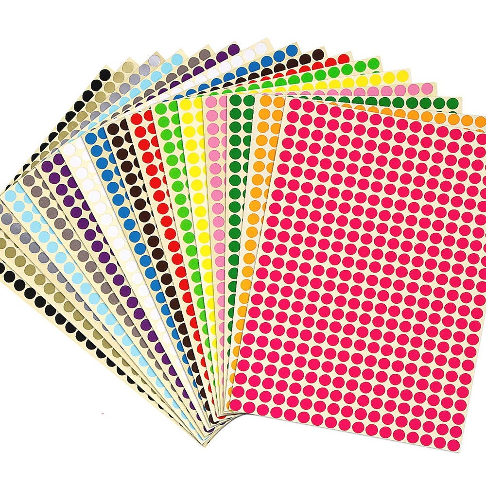JANYUN 26656 Pieces Colored Dot Stickers, 1/4″ Small 0.25 inch, Multicolor