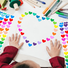 Heart Stickers, 4050 Pieces, 1/2 Inch Mini Colorful Stickers for Kids