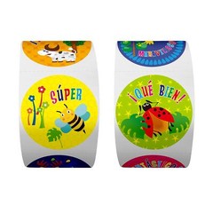 600 Pcs Motivational Spanish Round Sticker Teacher Reward Stickers for Classroom