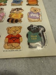 Vintage 1980 Hallmark Sticker Sheet Shirt Tales Tails ONE SHEET Walrus Beaver