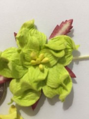 GREEN/YELLOW PREMIUM GARDENIA FLOWERS(7pc)Stamping Scrappin •Handmade•Garden•••