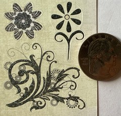 FLORAL SWIRL Glitter Stickers (17pc)Garden•Blooming•Leaves •Circles•Card Making•