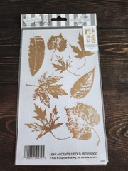 Royal Rub-Ons Transfers – Gold Leaves Metallic Foil – RETIRED NEW 27