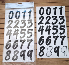 138 Textured Number Stickers Black 2″ tall each 5 full sheets 1 partial