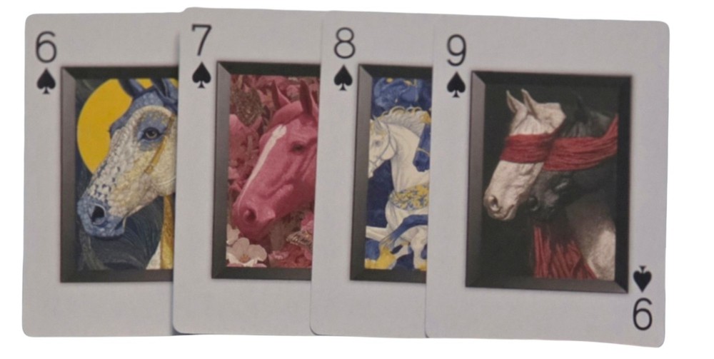 Creative Horse Portrait Royal White with Crown Black Blue Junk Journal Scrapbook