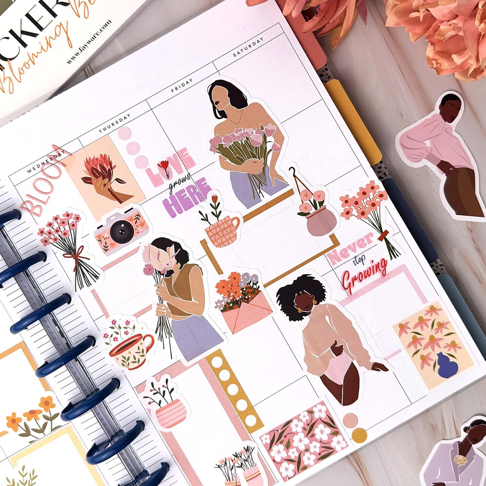 Crafting Stickers Bundle – Vintage and Boho Aesthetic Stickers for Journaling, S