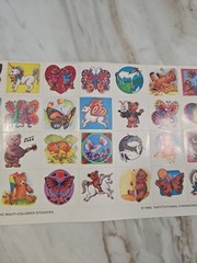 Vintage 1983 Institutional Financing Services Stickers Butterflies Unicorn Color