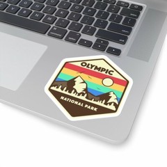 Olympic National Park Retro Sticker, National Park Sticker, National Park Gift,