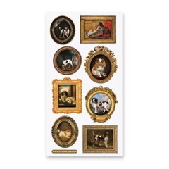 Fancy Pup Paintings – Sticker Sheet – Dogs – Retro – Vintage – New in Packaging