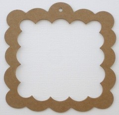 {3} *CHUNKY SCALLOP FRAME* Bare Chipboard Die Cuts – 4 1/4″ x 4 1/8″