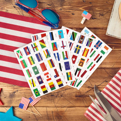 Hooqict 960 Pieces World Flag Stickers 192 Country Flags of The Red
