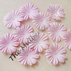 20 Pale Pink Handmade Mulberry Paper Flowers Petals Baby Girl shower cards 1″