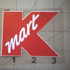 K-Mart Store Logo Sticker «Retro USA» 3″ x 2.5″ Die-Cut Vinyl Decal