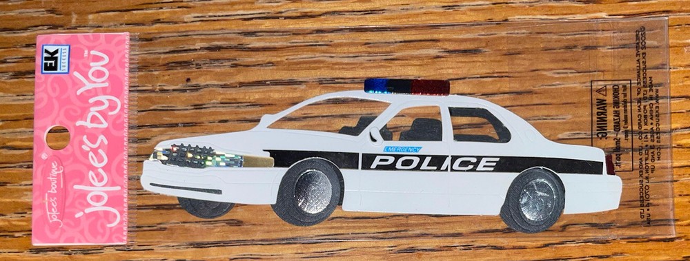 Jolees Mini Police Car Vehicle Emergency Officer Policeman Scrapbook Stickers 3D