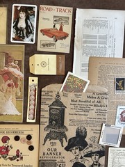 Vintage Ephemera Lot of 60 PCS Junk Journal Book Pages Stamps Buttons Victorian