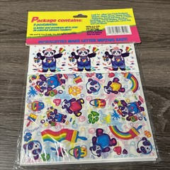 Lisa Frank Sticker & Stationary PANDA BEAR PAINTER Vintage Postalettes Stickers