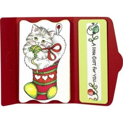 New Stampendous Rubber Stamp WINTER BRIGHT NOSE DOG CAT Christmas free USA ship