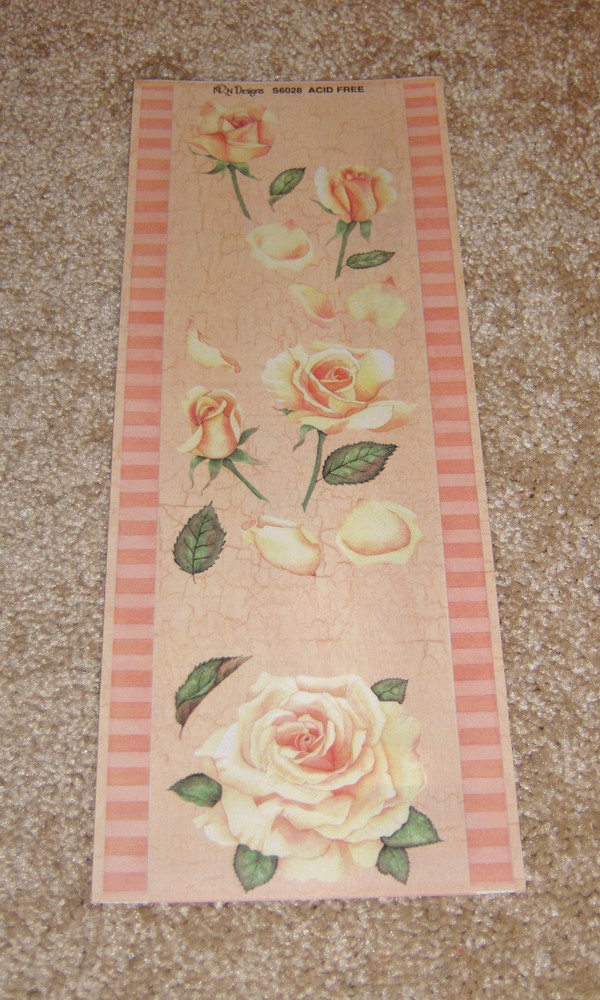NRN Designs Vellum Sticker Sheet ~ Soft Peach Rose.