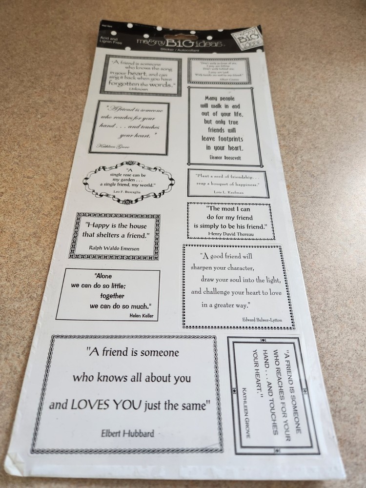 Me & My Big Ideas~Friendship Quotes Stickers